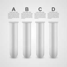 Infographic on science in the form of test tubes