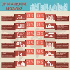 Set of elements infrastructure city vector infographics N19