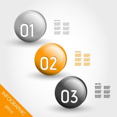 three orange striped infographic globe with numbers