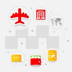 Set of summer tourism icons N391