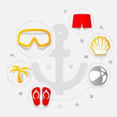 Set of summer tourism icons N395