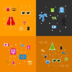 Set of summer tourism icons N401