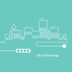 Concept electric circuit city Vector flat design N4
