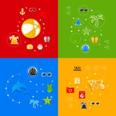 Set of summer tourism icons N412