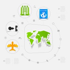 Set of summer tourism icons N416