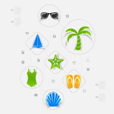 Set of summer tourism icons N429