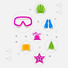 Set of summer tourism icons N431