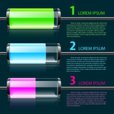 Vector colored glass bulbs infographic N2