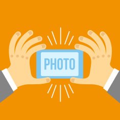 Vector mobile phone and hand in flat style