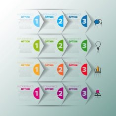 One two three Set of three version infographics vector N2