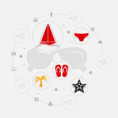 Set of summer tourism icons N433