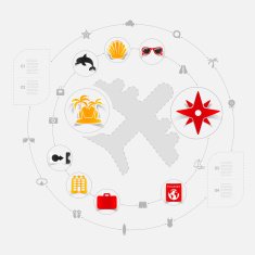 Set of summer tourism icons N437