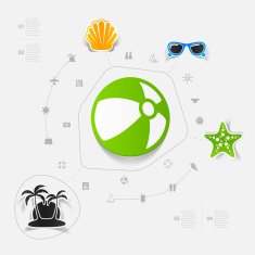 Set of summer tourism icons N444