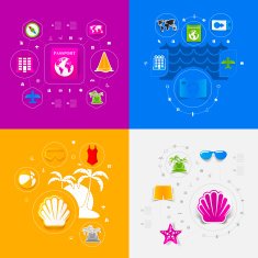 Set of summer tourism icons N446