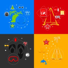 Set of summer tourism icons N447