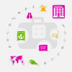 Set of summer tourism icons N450