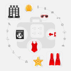 Set of summer tourism icons N451