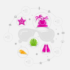 Set of summer tourism icons N454