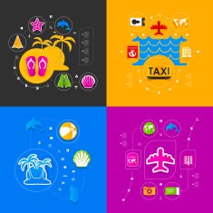 Set of summer tourism icons N456