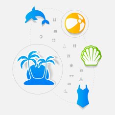 Set of summer tourism icons N458