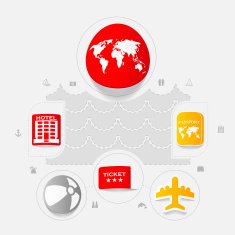 Set of summer tourism icons N460