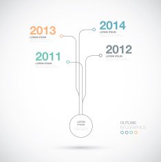 Outline infographics timeline innovation vector