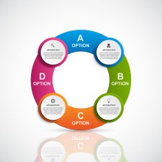 Abstract 3D business options infographics template N7