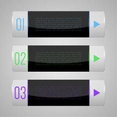 Set of shiny banners with glossy surface for infographics N2