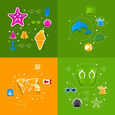 Set of summer tourism icons N481