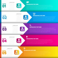 colorful banners template for step presentation N2