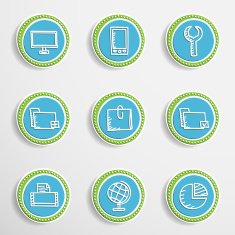 Web Buttons with Drawing Icons N12