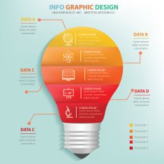 Light bulb info graphic design clean vector N2