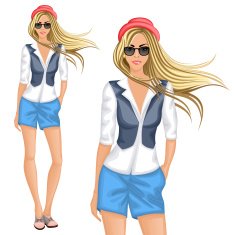 Blond hipster girl N2