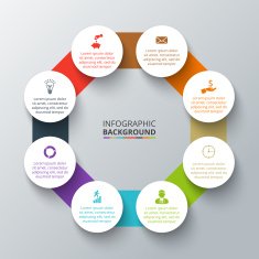 Vector octagon with circles for infographic