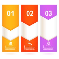 Set of bright banners on white background