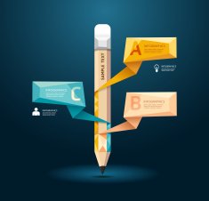 geometric Modern Design pencil style infographic template N2