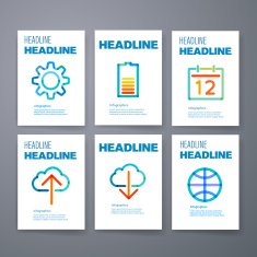 Templates Design Set of Web Mail Brochures Mobile Technology Infographic N258