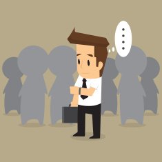businessman waiting for customers unpunctual N2