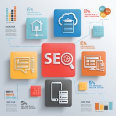 SEO development concept info graphic design vector N2