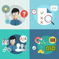 Startup business creation infographic Command money idea and work with