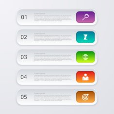 Vector illustration infographics five rectangles N2