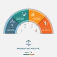 Infographic Color Semicircle on four positions