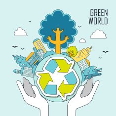 green world in thin line style N2