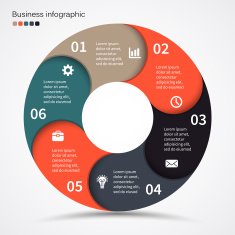 Modern vector info graphic for business project N154