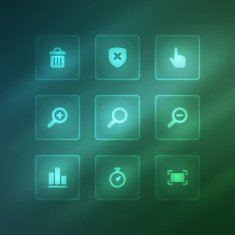 Business vector icons set light effect N3