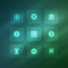 Business vector icons set light effect N4