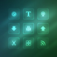 Business vector icons set light effect N5