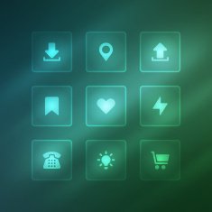 Business vector icons set light effect N6