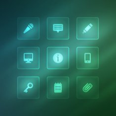 Business vector icons set light effect N8