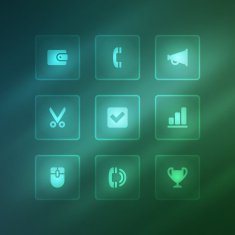 Business vector icons set light effect N14